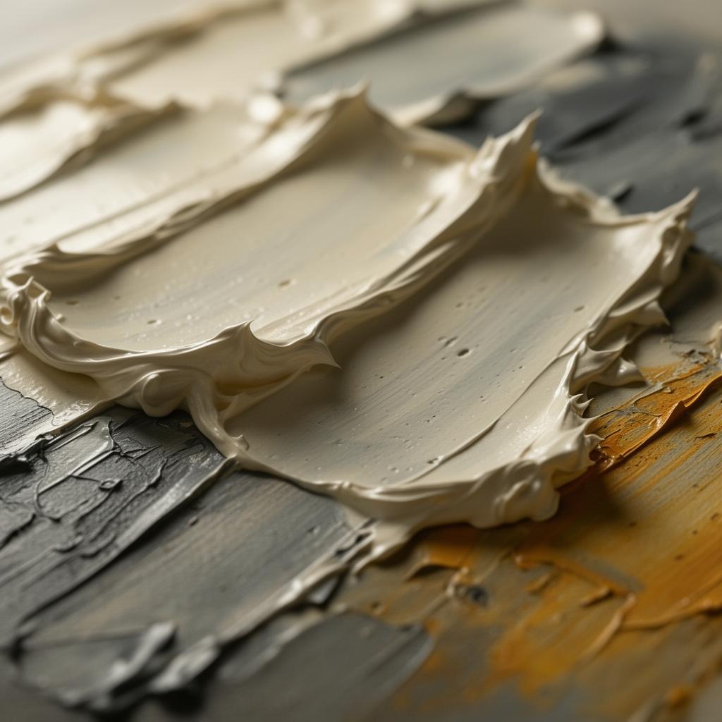 Macro detail of thick acrylic impasto texture